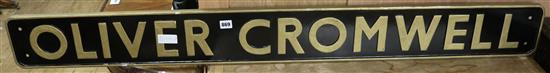 A reproduction locomotive engine plate - Oliver Cromwell W.145cm